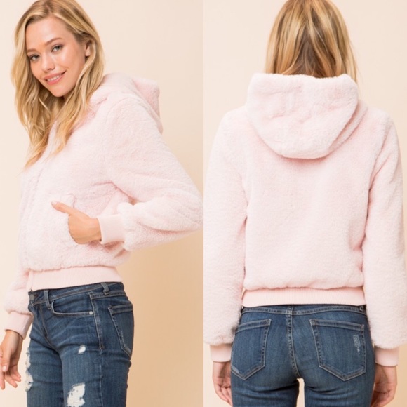 Jackets & Coats 4 Valentine Cozy Fuzzy Pink Sherpa Bomber Jacket